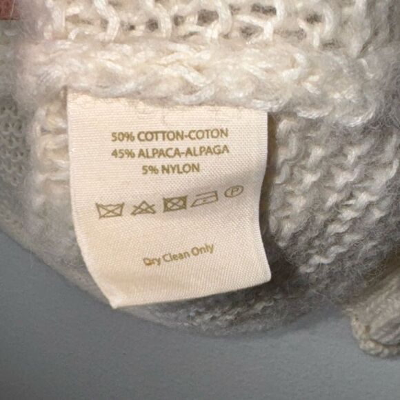 FREE PEOPLE All Mine Alpaca Wool Chunky Slouchy Soft Sweater Ivory Size Small - Picture 5 of 13